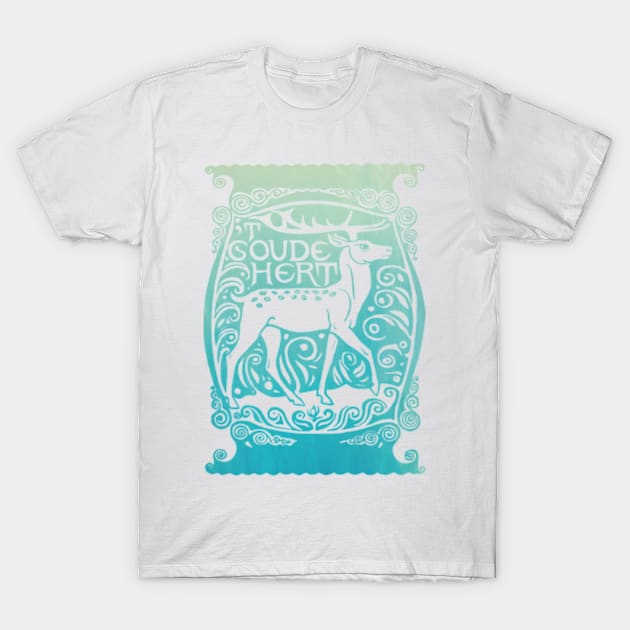 Golden Deer in Sky T-Shirt by SaintReclusia